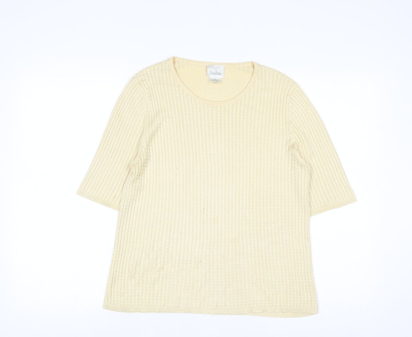 Belford for Neiman Marcus Women's Beige Silk Knit Jumper M