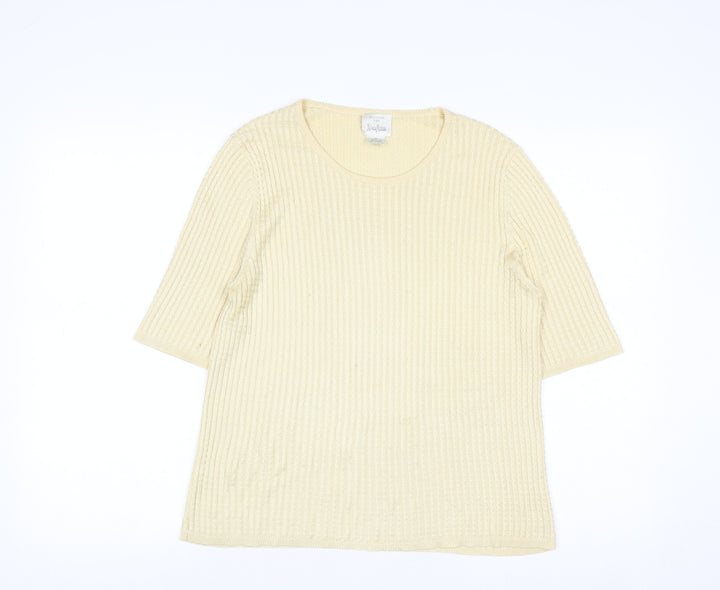 Belford for Neiman Marcus Women's Beige Silk Knit Jumper M