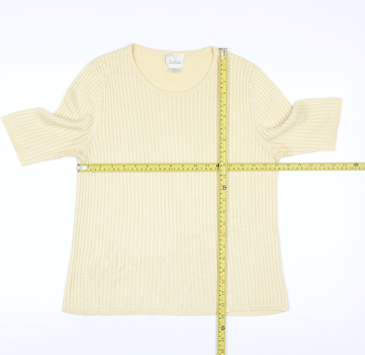 Belford for Neiman Marcus Women's Beige Silk Knit Jumper M