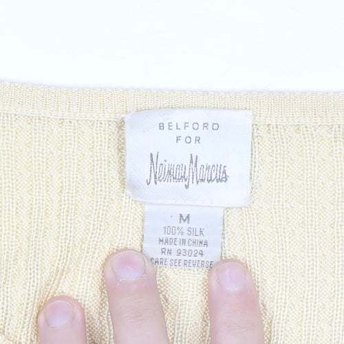 Belford for Neiman Marcus Women's Beige Silk Knit Jumper M