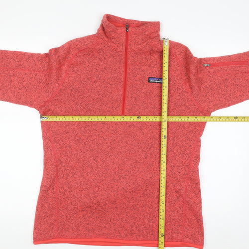 Patagonia Womens Red 1/4 Zip Fleece Sweatshirt Size L