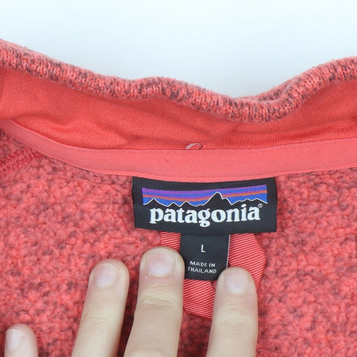 Patagonia Womens Red 1/4 Zip Fleece Sweatshirt Size L