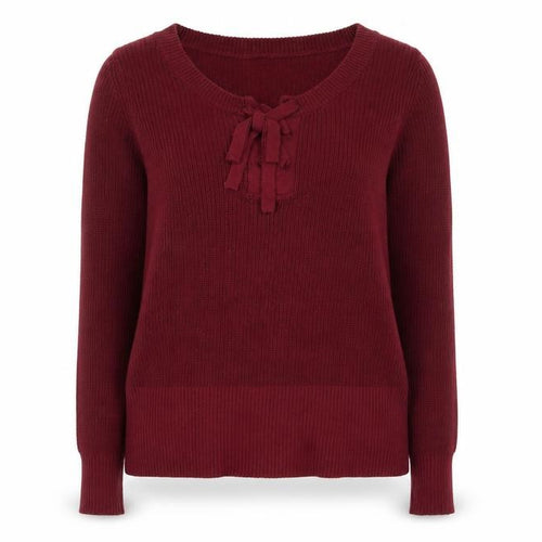 Gap Women’s Red Cotton Knit Bow Pullover Jumper M