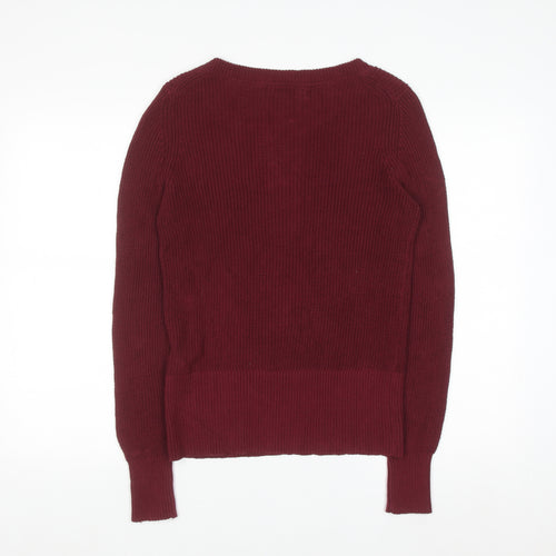 GAP Women’s Red Cotton Knit Bow Pullover Jumper M