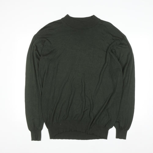 Giorgio Sappini Men's Green 2XL Mock Neck Cotton Jumper