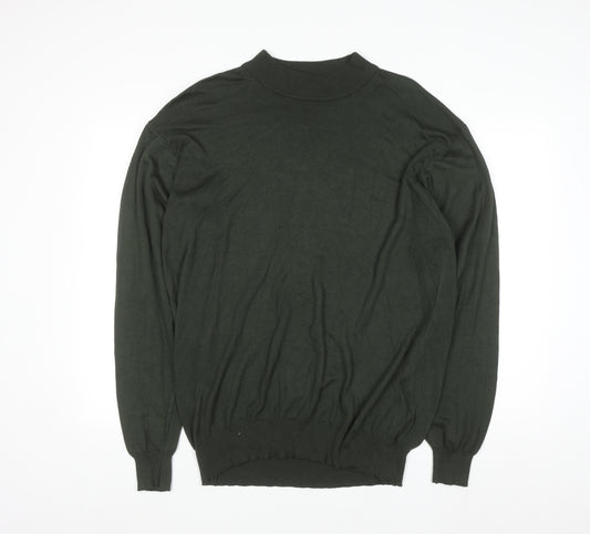 Giorgio Sappini Men's Green 2XL Mock Neck Cotton Jumper