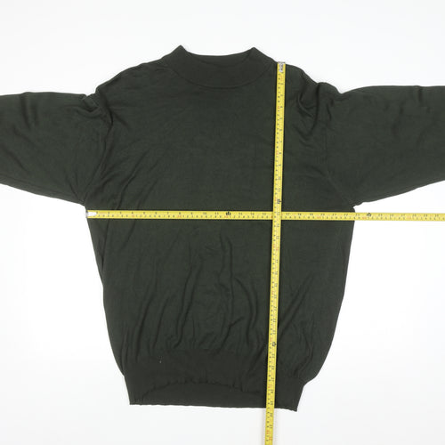 Giorgio Sappini Men's Green 2XL Mock Neck Cotton Jumper