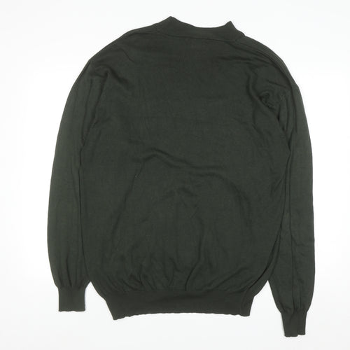 Giorgio Sappini Men's Green 2XL Mock Neck Cotton Jumper