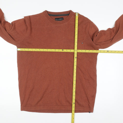 Billabong Men's Brown Cotton Crew Neck Pullover Jumper Size M
