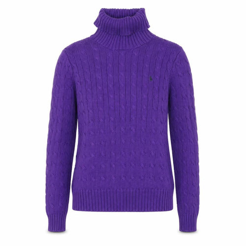 Ralph Lauren Sport Women’s Purple Cable-Knit Roll Neck Jumper M