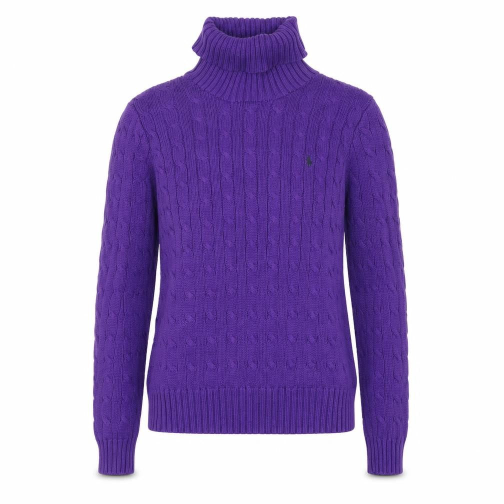 Ralph Lauren Sport Women’s Purple Cable-Knit Roll Neck Jumper M