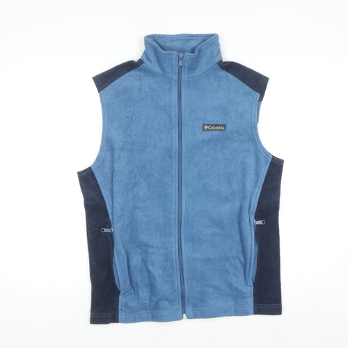 Columbia Men Blue Fleece Bodywarmer Waistcoat M Outdoor Hiking Zip Vest