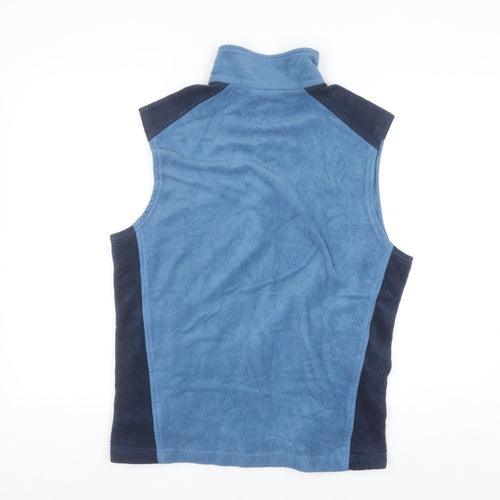Columbia Men Blue Fleece Bodywarmer Waistcoat M Outdoor Hiking Zip Vest