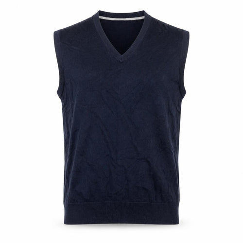 Lands' End Men's Blue Cotton V-Neck Sleeveless Vest L