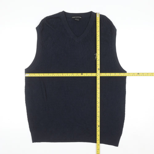 Fairway Outfitters Men's Blue Cotton V-Neck Golf Vest Jumper M