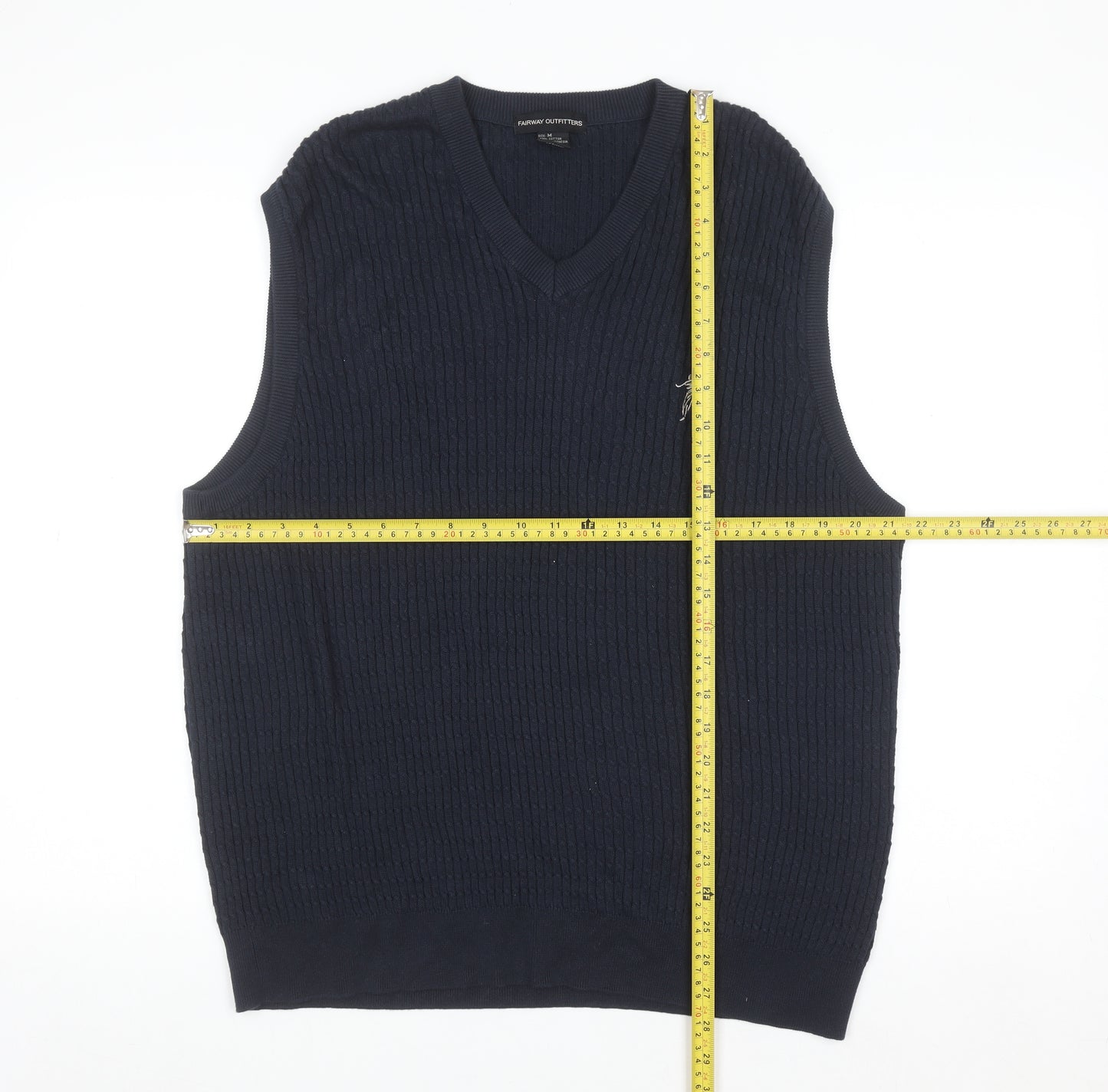 Fairway Outfitters Men's Blue Cotton V-Neck Golf Vest Jumper M