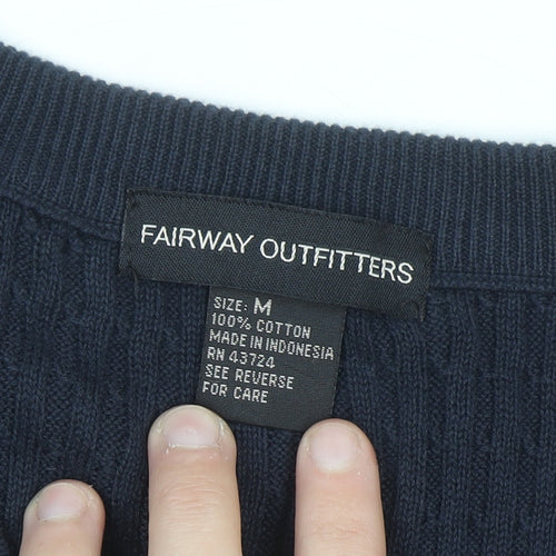 Fairway Outfitters Men's Blue Cotton V-Neck Golf Vest Jumper M