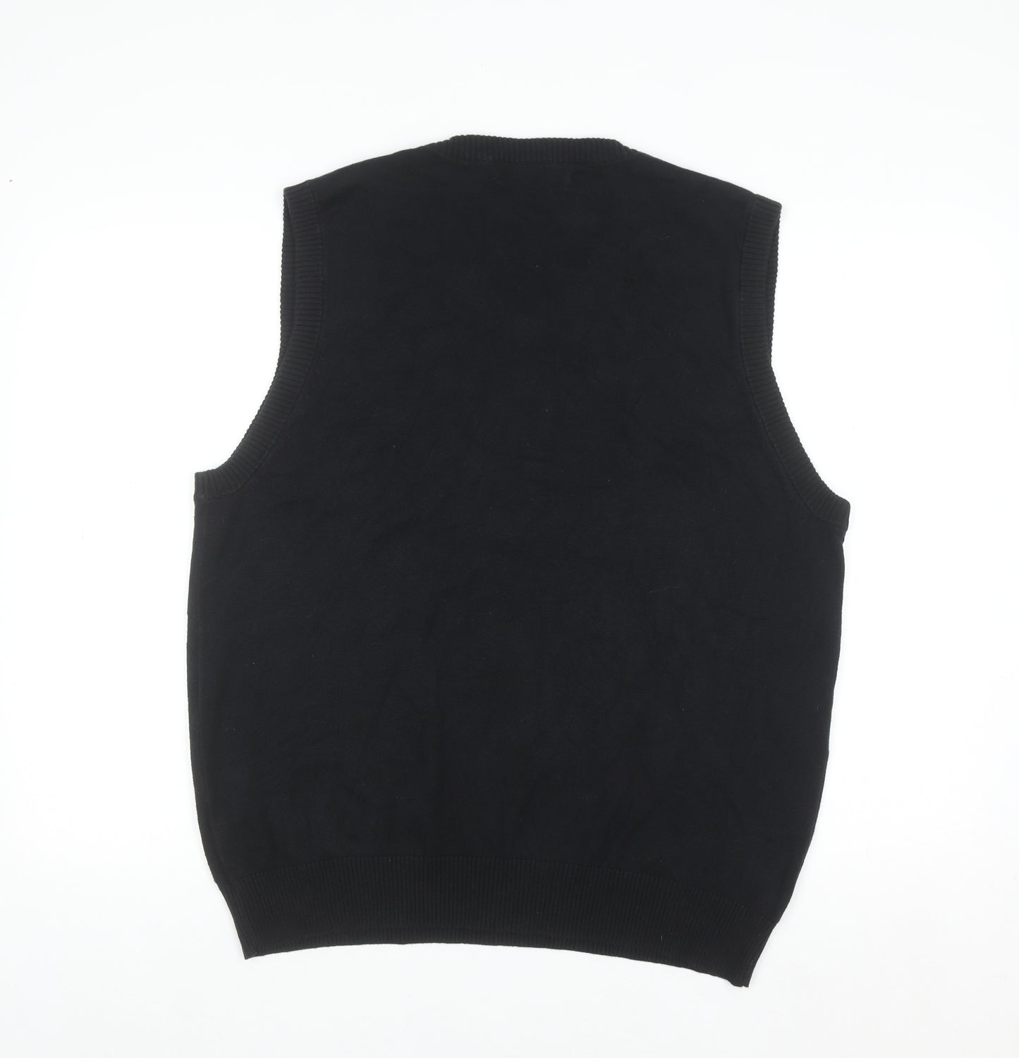 U.S. Polo Assn. Men's Black Cotton V-Neck Sleeveless Jumper Vest Size L