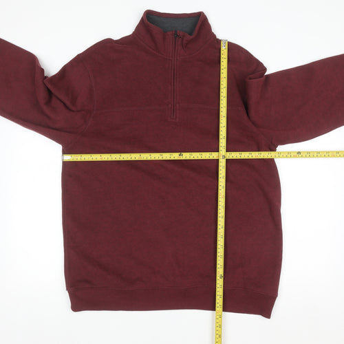 Arrow Men's Burgundy 1/4 Zip Fleece Sweatshirt M