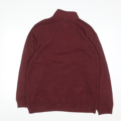 Arrow Men's Burgundy 1/4 Zip Fleece Sweatshirt M