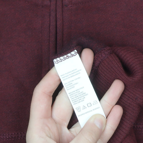 Arrow Men's Burgundy 1/4 Zip Fleece Sweatshirt M