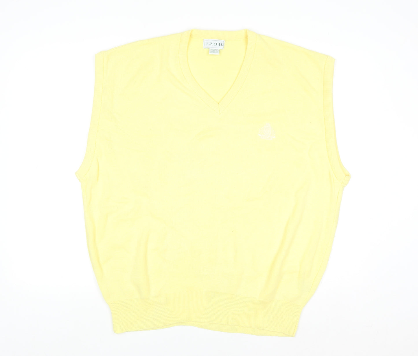 Izod Men's Yellow Acrylic V-Neck Sleeveless Jumper XL