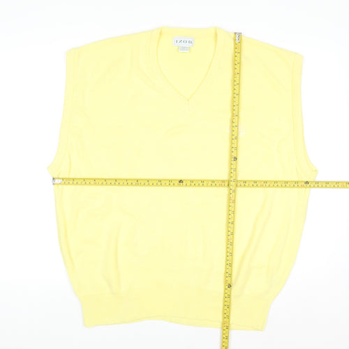 Izod Men's Yellow Acrylic V-Neck Sleeveless Jumper XL