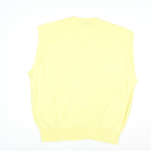 Izod Men's Yellow Acrylic V-Neck Sleeveless Jumper XL
