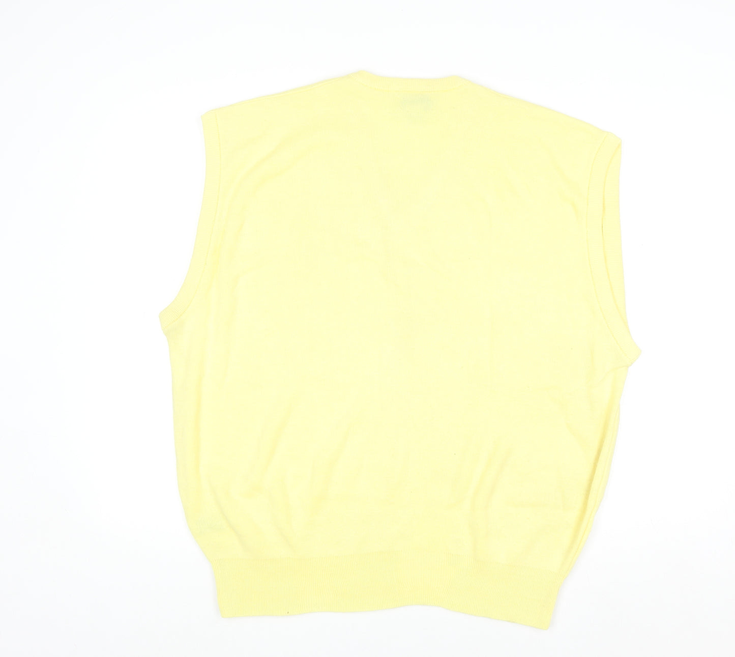 Izod Men's Yellow Acrylic V-Neck Sleeveless Jumper XL