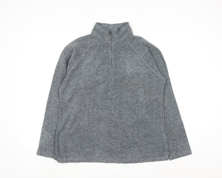Eddie Bauer Women's Grey 1/2 Zip Fleece Pullover Sweatshirt L