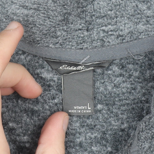 Eddie Bauer Women's Grey 1/2 Zip Fleece Pullover Sweatshirt L