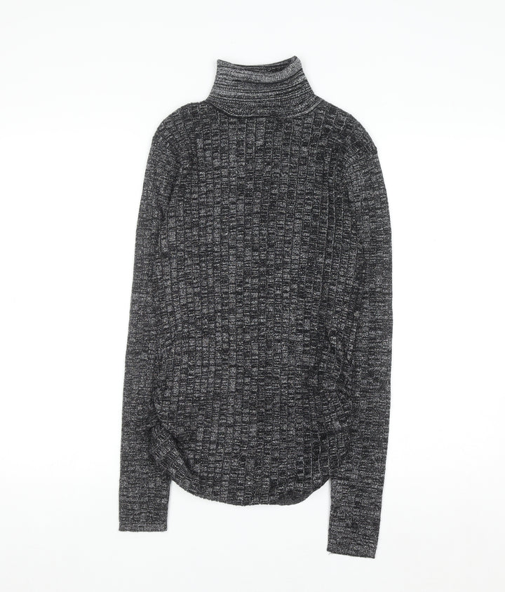 Ashley Stewart Womens Grey Roll Neck Long Sleeve Pullover Jumper Size 20
