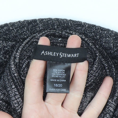 Ashley Stewart Womens Grey Roll Neck Long Sleeve Pullover Jumper Size 20