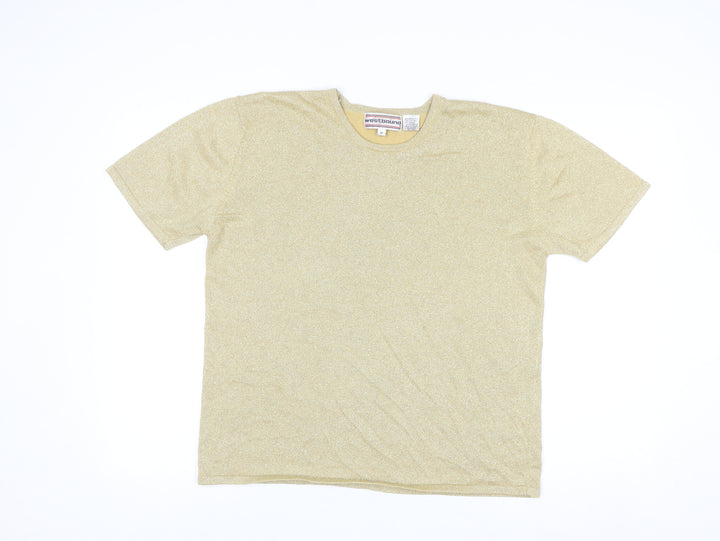 Westbound Womens Gold Knit Short Sleeve Pullover Jumper M