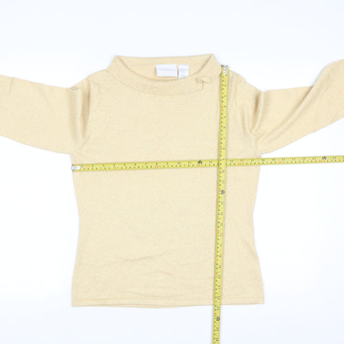 Liz Claiborne Women’s Beige High Neck Long Sleeve Knit Jumper M