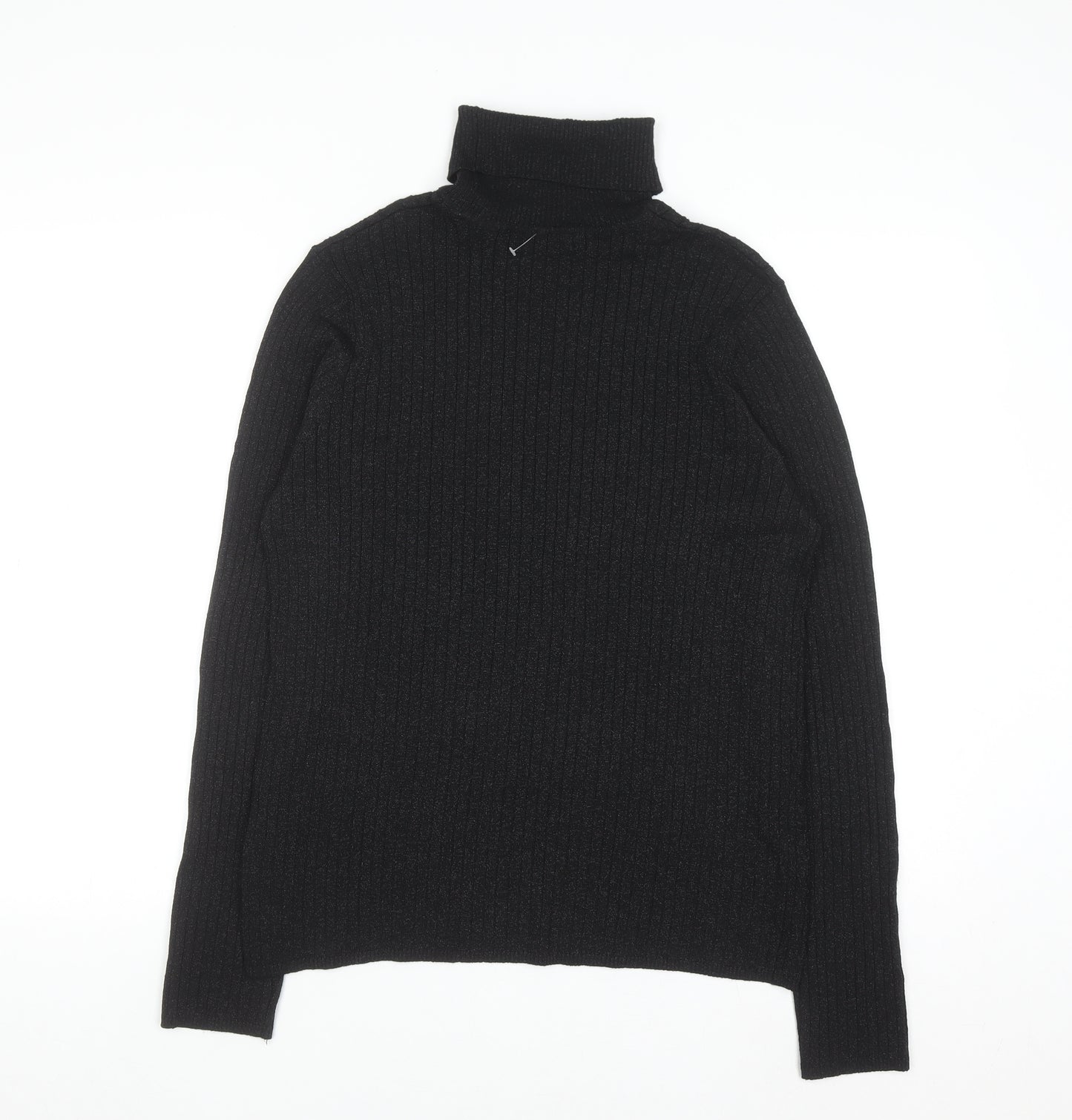 Jones Studio Women’s Black Roll Neck Ribbed Knit Jumper L