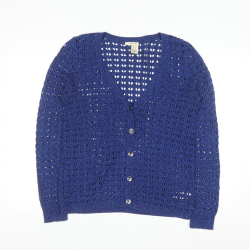 DKNY Jeans Women's Blue Open Knit Cardigan Size S