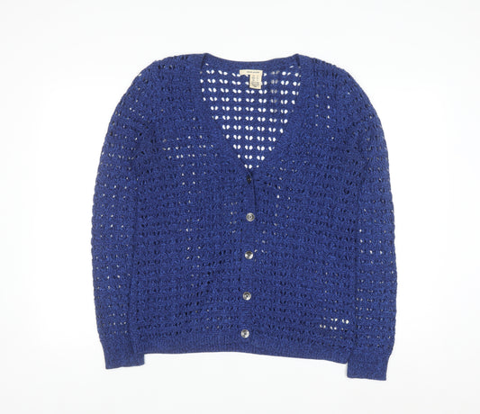 DKNY Jeans Women's Blue Open Knit Cardigan Size S