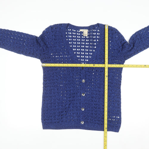 DKNY Jeans Women's Blue Open Knit Cardigan Size S