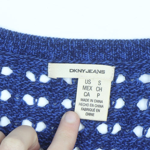 DKNY Jeans Women's Blue Open Knit Cardigan Size S