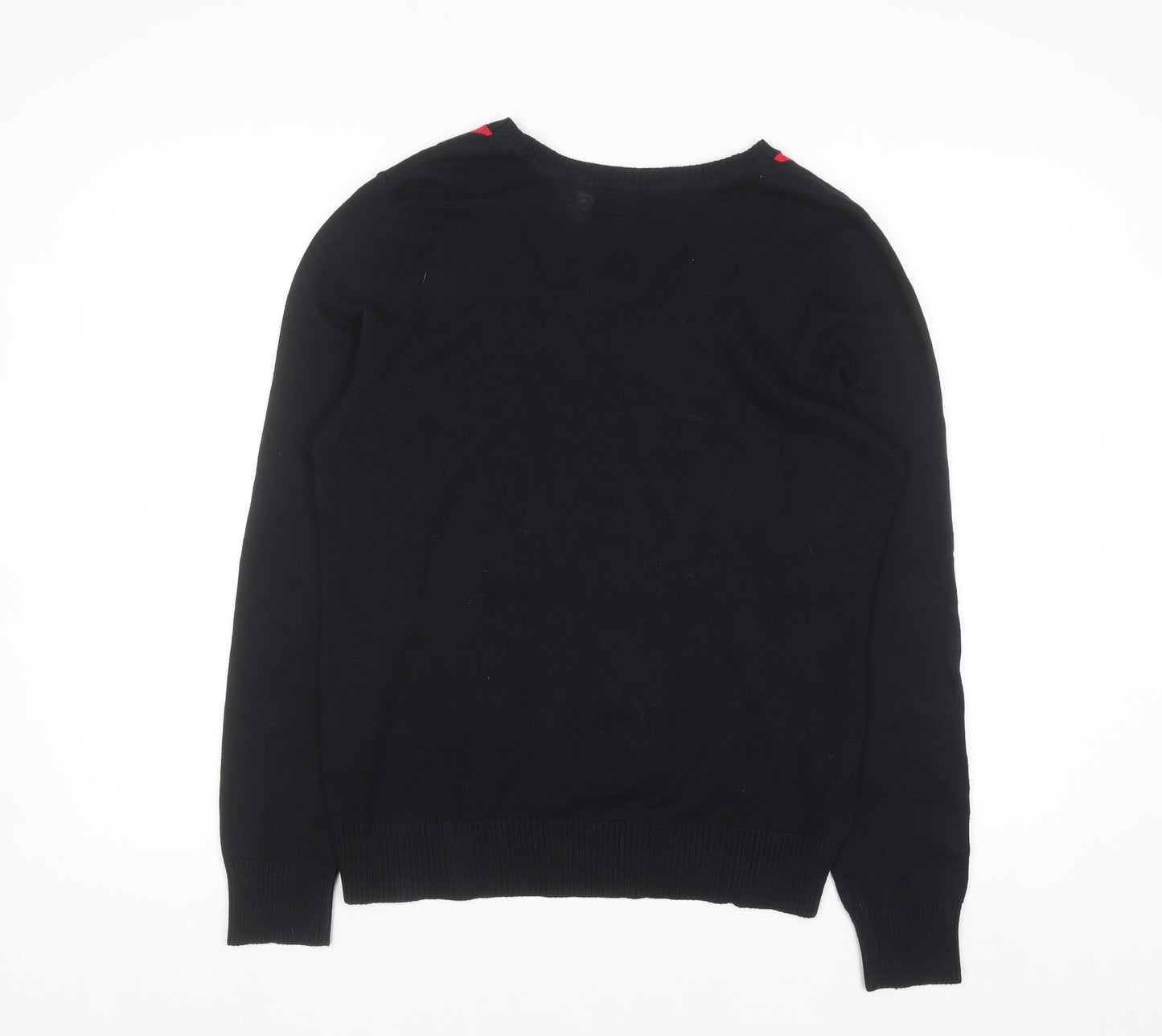 IZOD Men's Black Argyle V-Neck Cotton Jumper Size L