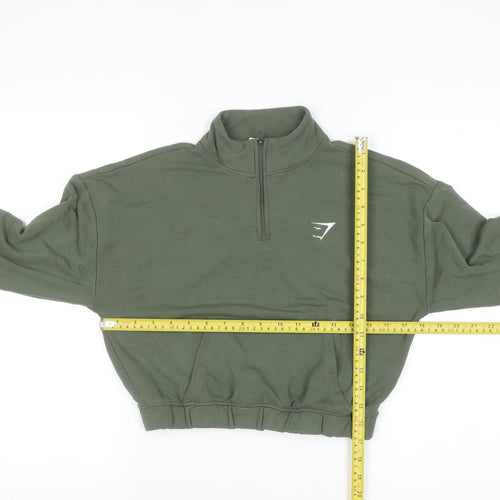 Gymshark Women's Green 1/2 Zip Pullover Sweatshirt Size S