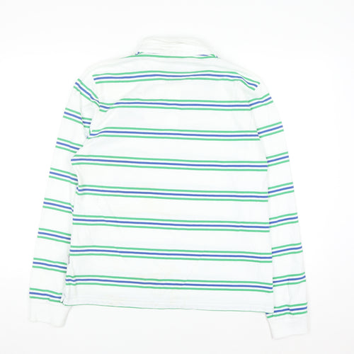 World Cup Collection Womens White Striped Polo Shirt Size 18 Long Sleeve