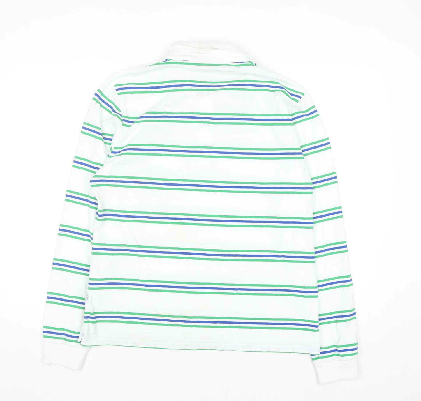 World Cup Collection Womens White Striped Polo Shirt Size 18 Long Sleeve