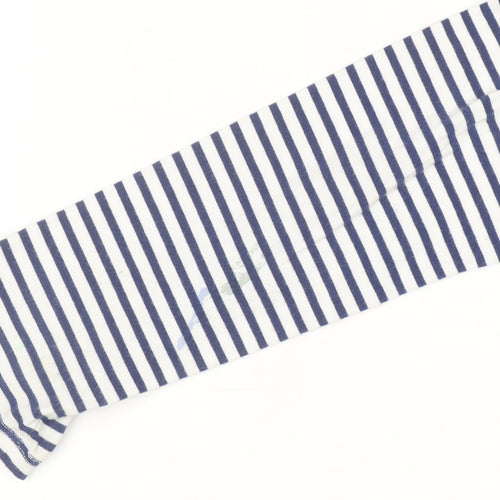 John Lewis Girls Navy Striped Long Sleeve T-Shirt Age 12 Embroidered Floral Top