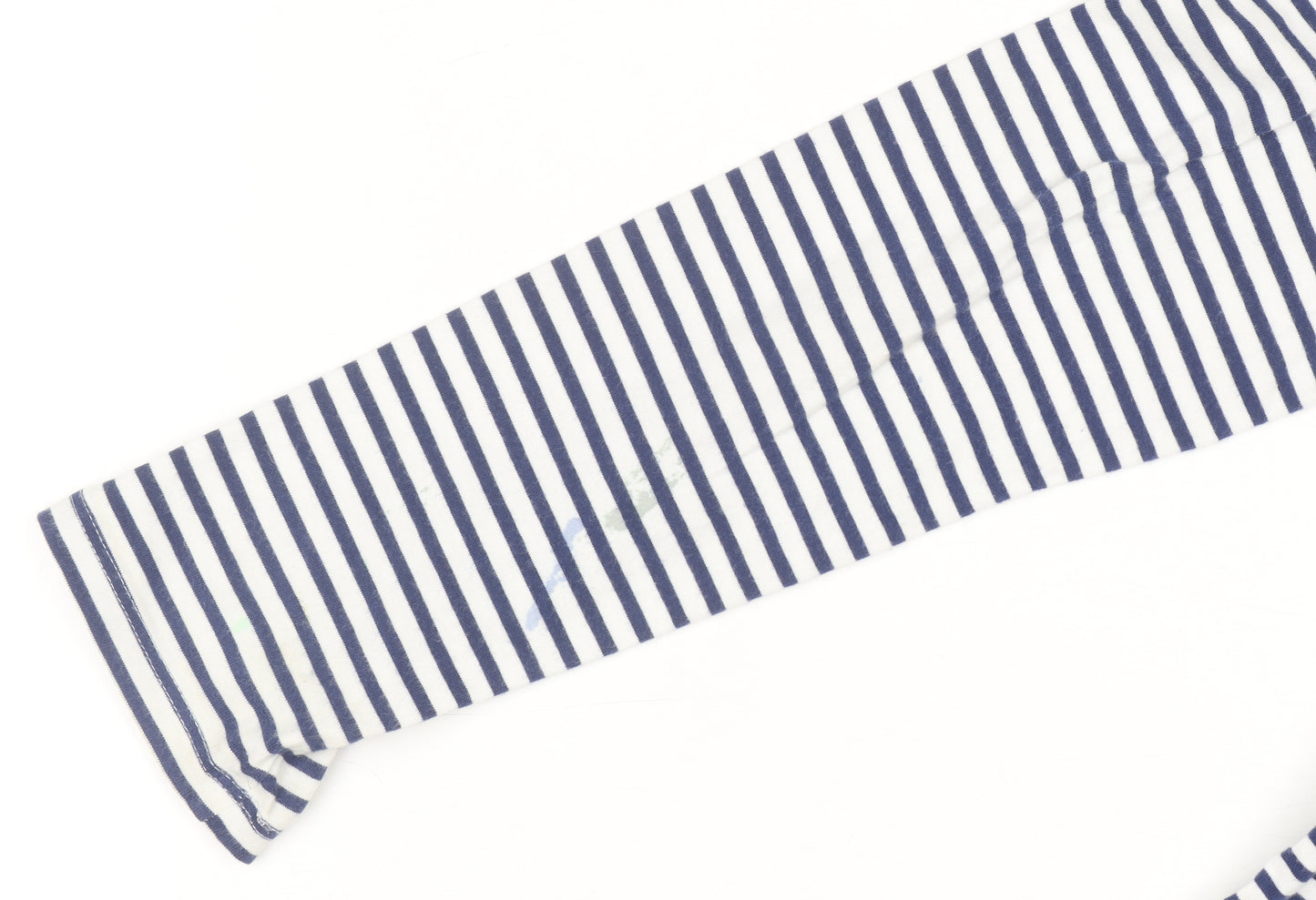 John Lewis Girls Navy Striped Long Sleeve T-Shirt Age 12 Embroidered Floral Top