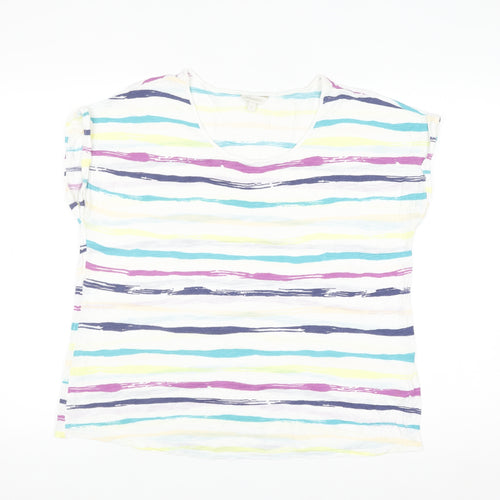 Monsoon Women’s Multicoloured Striped Viscose T-Shirt Size L