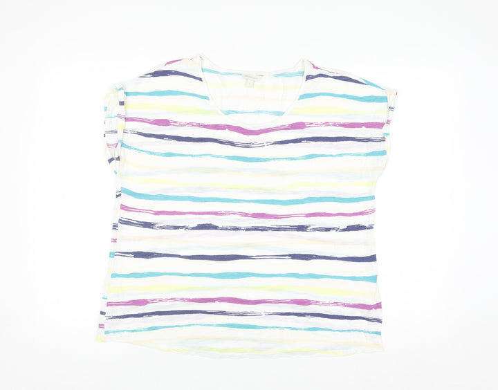 Monsoon Women’s Multicoloured Striped Viscose T-Shirt Size L