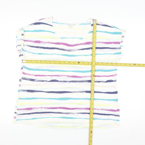 Monsoon Women’s Multicoloured Striped Viscose T-Shirt Size L
