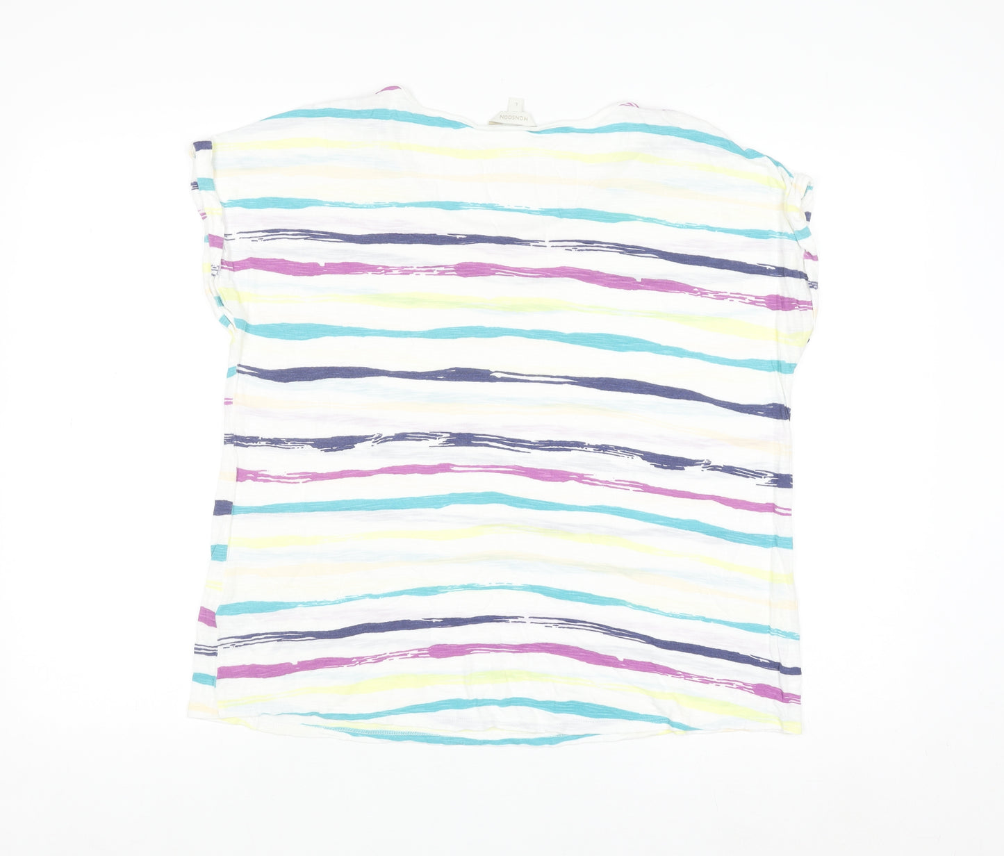 Monsoon Women’s Multicoloured Striped Viscose T-Shirt Size L